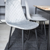 Cirebon Jídelní stůl 200*90cm - Nature / Black+Polar Diamond Jídelní židle - Černé nohy - Grey Velvet_6