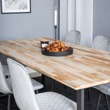 Cirebon Jídelní stůl 200*90cm - Nature / Black+Polar Diamond Jídelní židle - Černé nohy - Grey Velvet_6