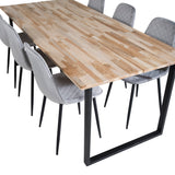 Cirebon Jídelní stůl 200*90cm - Nature / Black+Polar Diamond Jídelní židle - Černé nohy - Grey Velvet_6