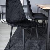 Cirebon Jídelní stůl 200*90cm - Nature / Black+Polar Diamond Jídelní židle - Černé nohy - Black Velvet_6