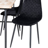 Cirebon Jídelní stůl 200*90cm - Nature / Black+Polar Diamond Jídelní židle - Černé nohy - Black Velvet_6