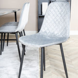 Jídelní stůl Jepara - 250*100*H76 - Šedá /Černá+Polar Diamond Jídelní židle - Černé nohy - Šedá Velvet_6