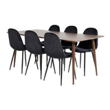 Jídelní stůl Polar 180 cm - Ořechová deska - Ořechové nohy+Jídelní židle Polar - Černé nohy / Black Velvet (ersätter 19902-888)_6