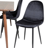 Jídelní stůl Polar 180 cm - Ořechová deska - Ořechové nohy+Jídelní židle Polar - Černé nohy / Black Velvet (ersätter 19902-888)_6