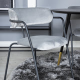 Jídelní stůl Dipp - 115 cm - Černá / Černá mosaz + křeslo Arrow - Černé nohy - Šedá Velvet_4