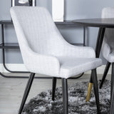 Jídelní stůl Dipp - 115 cm - Černá / Černá mosaz+Plaza Jídelní židle - Černé nohy - Světle šedá Fabric_4