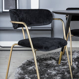 Jídelní stůl Dipp - 115 cm - Černá / Černá mosaz + křeslo Arrow - Mosazné nohy - Black Velvet_4