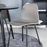 Jídelní stůl Dipp - 115 cm - Černá dýha / Celé černé nohy + Jídelní židle Arctic - Černé nohy - Khaki Plast_4
