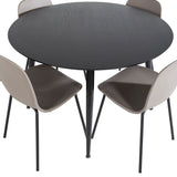 Jídelní stůl Dipp - 115 cm - Černá dýha / Celé černé nohy + Jídelní židle Arctic - Černé nohy - Khaki Plast_4