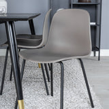 Jídelní stůl Dipp - 180*90cm - Černá / Černá mosaz+arktická jídelní židle - Černé nohy - Khaki Plast_6