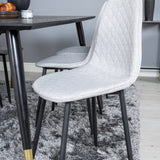 Jídelní stůl Dipp - 180*90cm - Černá / Černá mosaz + Polar Diamond Jídelní židle - Černé nohy - Šedá látka_6