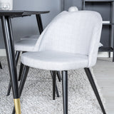 Jídelní stůl Dipp - 180*90cm - Černá / Černá mosaz+Sametová jídelní židle - Černé nohy - Světle šedáTkanina_6