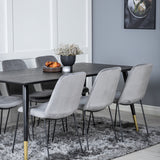 Jídelní stůl Dipp - 180*90cm - Černá / Černá mosaz+muce Jídelní židle - Černé nohy - Šedá Velvet_6
