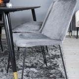 Jídelní stůl Dipp - 180*90cm - Černá / Černá mosaz+muce Jídelní židle - Černé nohy - Šedá Velvet_6