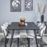 Jídelní stůl Dipp - 180*90cm - Černá / Černá mosaz + Jídelní židle Vault - Černé nohy - Šedá látka_6