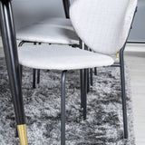 Jídelní stůl Dipp - 180*90cm - Černá / Černá mosaz + Jídelní židle Vault - Černé nohy - Šedá látka_6