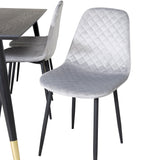 Jídelní stůl Dipp - 180*90cm - Černá / Černá mosaz + Polar Diamond Jídelní židle - Černé nohy - Šedá Velvet_6