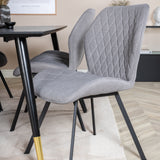 Jídelní stůl Dipp - 180*90cm - Černá / Černá mosaz+Gemma Jídelní židle - Černé nohy - Šedá látka_6