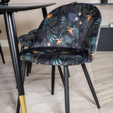Jídelní stůl Dipp - 180*90cm - Černá / Černá mosaz + Sametová jídelní židle - Black Flower fabric_6