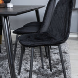 Jídelní stůl Dipp - 180*90cm - Černá / Černá mosaz + Polar Diamond Jídelní židle - Černé nohy - Black Velvet_6