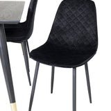 Jídelní stůl Dipp - 180*90cm - Černá / Černá mosaz + Polar Diamond Jídelní židle - Černé nohy - Black Velvet_6
