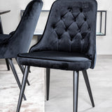 Jídelní stůl Dipp - 180*90cm - Černá dýha / celé černé nohy + Jídelní židle Velvet Deluxe - Černá / Black_6
