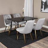 Jídelní stůl Dipp - 120 cm - Černá dýha - Černé nohy š. Mosazný dipp+Velvet Deluxe Jídelní židle - světle šedá / mosaz_4