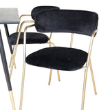 Jídelní stůl Dipp - 120 cm - Černá dýha - Černé nohy š. Mosazné křeslo dipp+Arrow - Mosazné nohy - Black Velvet_4