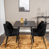 Jídelní stůl Dipp - 120 cm - Černá dýha - Černé nohy š. Mosazný dipp+Wrinkles Jídelní židle - Černé nohy - Black Velvet_4