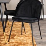 Jídelní stůl Dipp - 120 cm - Černá dýha - Černé nohy š. Mosazný dipp+Wrinkles Jídelní židle - Černé nohy - Black Velvet_4