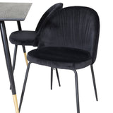 Jídelní stůl Dipp - 120 cm - Černá dýha - Černé nohy š. Mosazný dipp+Wrinkles Jídelní židle - Černé nohy - Black Velvet_4
