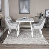 Polar Jídelní stůl 120 cm - Bílá Bílá+Plaza Jídelní židle - Bílé nohy - Světle šedá Fabric_4