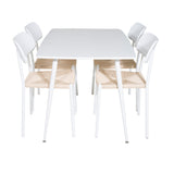 Polar Jídelní stůl 120 cm - Bílá Bílá +Jídelní židle Polly - Bílá / Přírodní _4