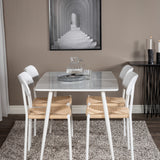 Polar Jídelní stůl 120 cm - Bílá Bílá +Jídelní židle Polly - Bílá / Přírodní _4