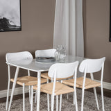 Polar Jídelní stůl 120 cm - Bílá Bílá +Jídelní židle Polly - Bílá / Přírodní _4