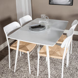 Polar Jídelní stůl 120 cm - Bílá Bílá +Jídelní židle Polly - Bílá / Přírodní _4