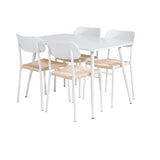 Polar Jídelní stůl 120 cm - Bílá Bílá +Jídelní židle Polly - Bílá / Přírodní _4