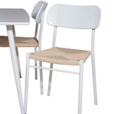 Polar Jídelní stůl 120 cm - Bílá Bílá +Jídelní židle Polly - Bílá / Přírodní _4