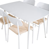 Polar Jídelní stůl 120 cm - Bílá Bílá +Jídelní židle Polly - Bílá / Přírodní _4