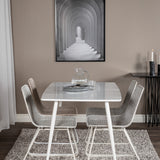 Polar Jídelní stůl 120 cm - White White+Cirebon Jídelní židle - White Wash_4