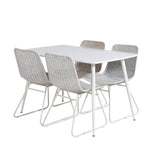 Polar Jídelní stůl 120 cm - White White+Cirebon Jídelní židle - White Wash_4