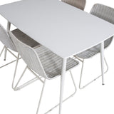 Polar Jídelní stůl 120 cm - White White+Cirebon Jídelní židle - White Wash_4