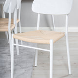 Polar Jídelní stůl 180 cm - Bílá deska / Bílé nohy + Jídelní židle Polly - Bílá / Přírodní _6