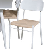 Polar Jídelní stůl 180 cm - Bílá deska / Bílé nohy + Jídelní židle Polly - Bílá / Přírodní _6