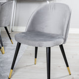 Polar Jídelní stůl 180 cm - Bílá deska / Bílé nohy + Sametová jídelní židle Mosaz - Světle šedá / Black_6