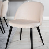 Polar Jídelní stůl 180 cm - Bílá deska / Bílé nohy + Sametová jídelní židle - Béžová / Černá_6