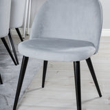 Polar Jídelní stůl 180 cm - Bílá deska / Bílé nohy + Sametová jídelní židle Manšestr - Světle Šedá / Černá_6