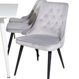 Jídelní stůl Polar 180 cm - Bílá deska / Bílé nohy + Jídelní židle Velvet Deluxe - Světle šedá / Černá_6