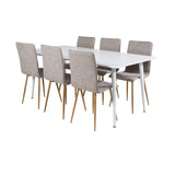 Polar Jídelní stůl 180 cm - Bílá deska / Bílé nohy+Windu Lyx Jídelní židle - Světle šedá / Dub_6