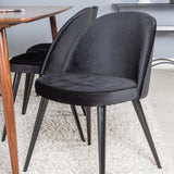 Jídelní stůl Polar 180 cm - Ořechová deska - Ořechové nohy+Sametová jídelní židle - Černá / Černá_6